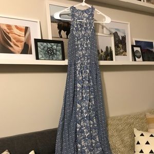 Lovely Blue and White Maxi Dress